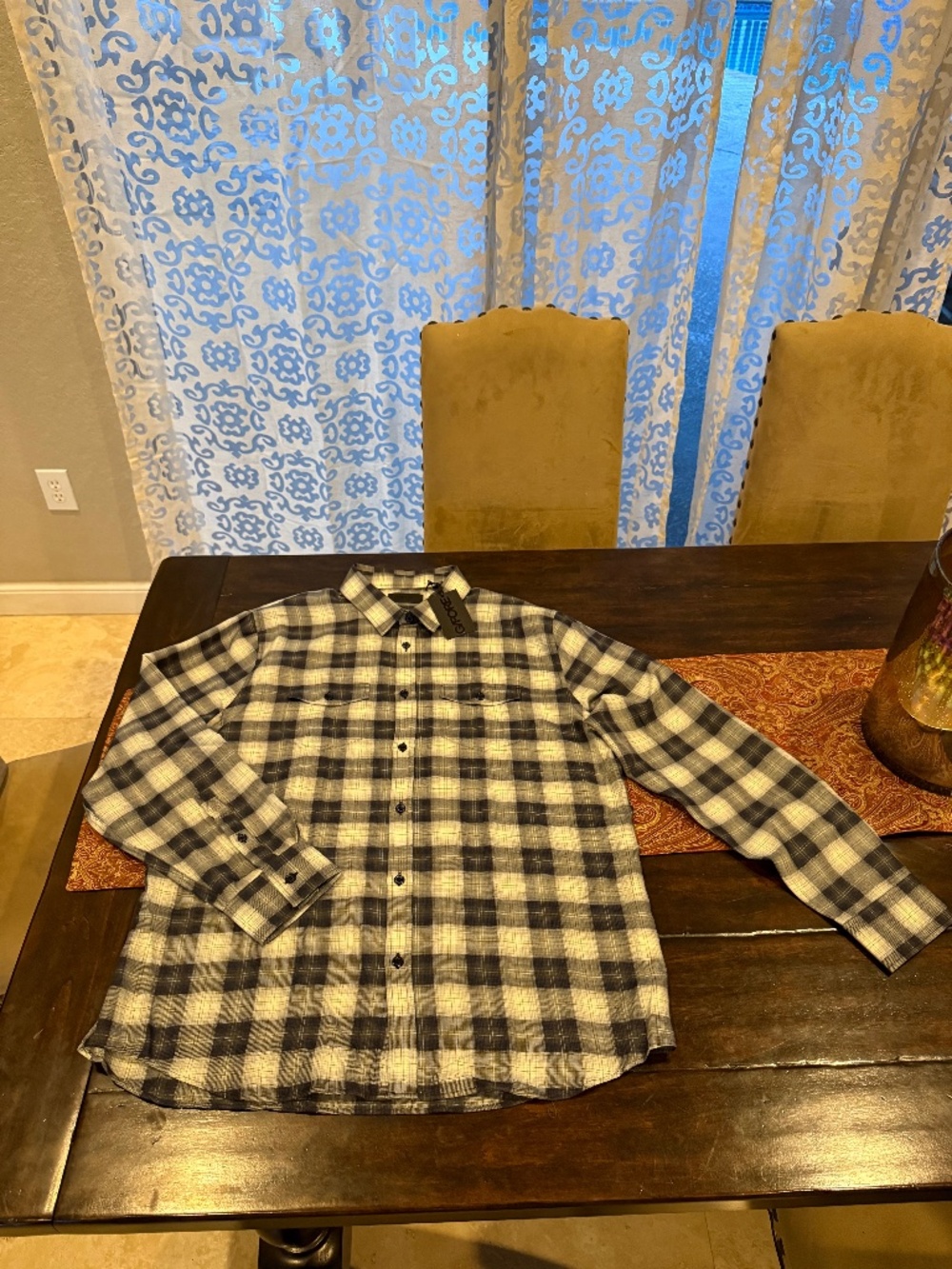 G/Fore Men's XXL Twilight Wool Flannel Button Down Shirt MSRP $325